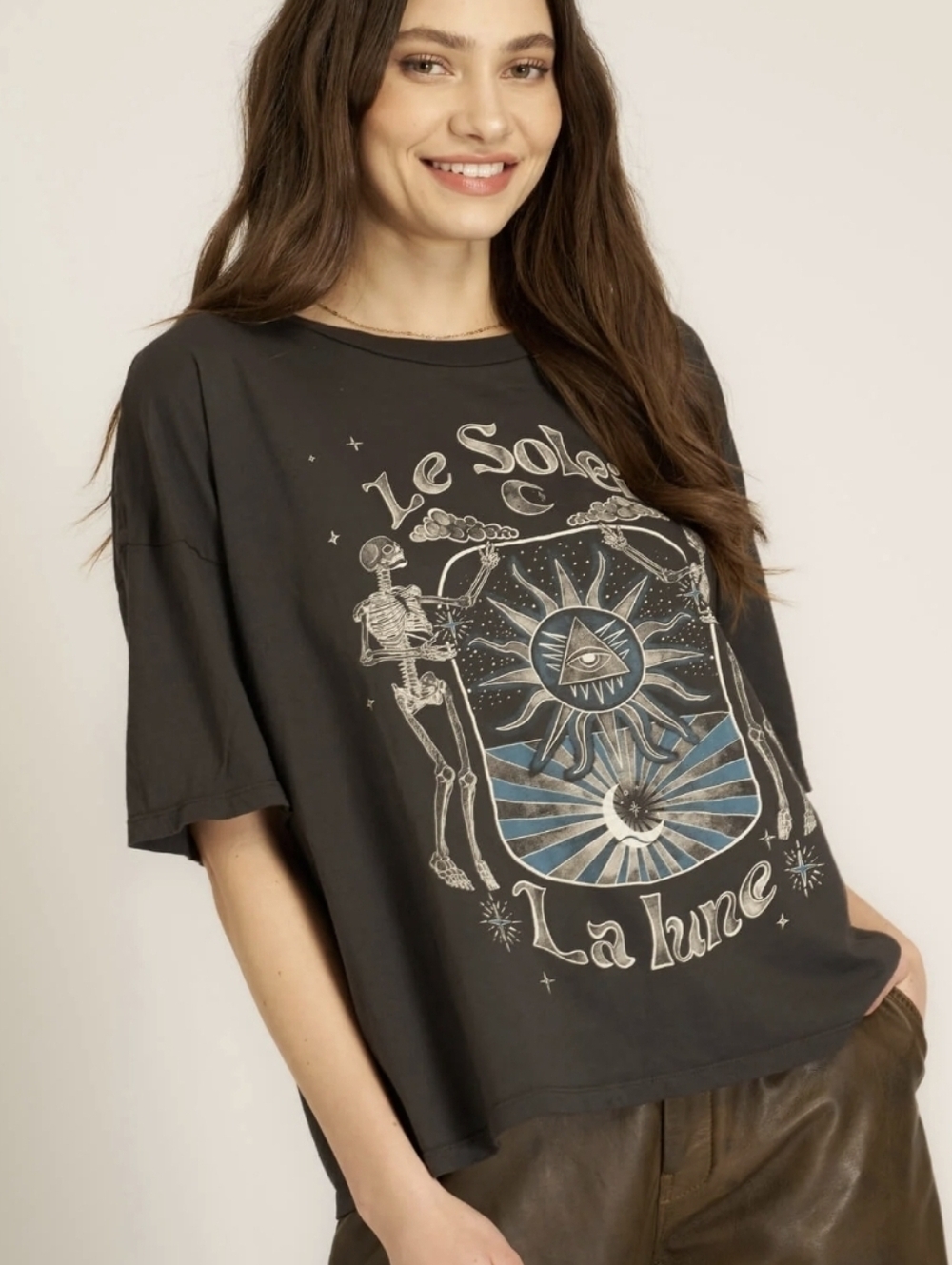 Project Social T Black Sun & Moon Graphic Tee